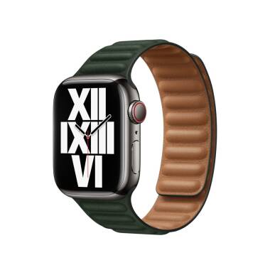 Apple do pasek do Apple Watch 41mm z karbowanej skóry rozmiar S/M - zielony