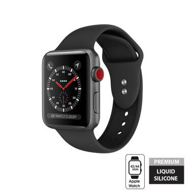 Pasek do Apple Watch 42/44/45/49 mm Crong Liquid Band - czarny