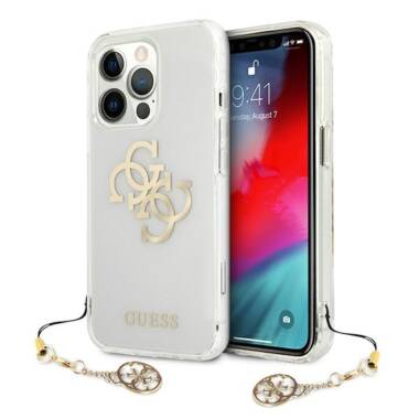 Etui do iPhone 13 Pro Guess 4G Big Logo Charm Gold - złoty charms