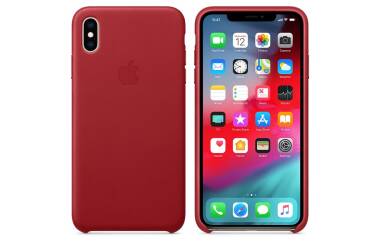 Etui do iPhone Xs Max Apple Leather Case - czerwone