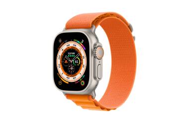 Apple Watch Ultra 49mm + Cellular tytan z opaską Alpine w kolorze pomarańczowym - Medium
