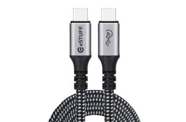 Kabel eSTUFF USB4 C - C 40Gbps 1.2m - Szary