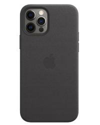 Etui iPhone 12/12 Pro Apple Leather Case z MagSafe - Czarne  - zdjęcie 1