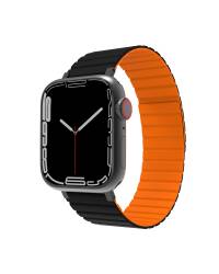 Pasek do Apple Watch 42/44/45/49 mm JCPAL FlexForm - Czarny/Pomarańczowy - zdjęcie 1