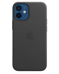 Etui iPhone 12 mini Apple Leather Case z MagSafe - czarne - zdjęcie 1