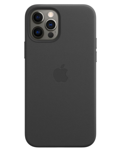 Etui iPhone 12 Pro Max Apple Leather Case z MagSafe - czarne - zdjęcie 1
