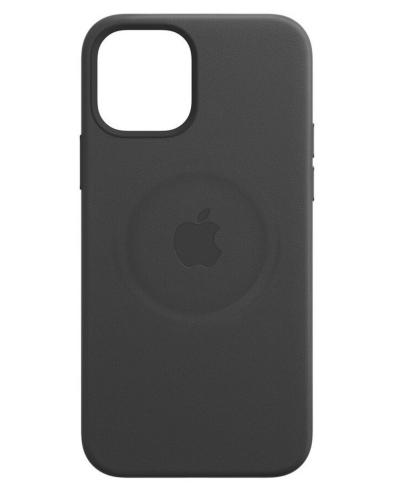 Etui iPhone 12 Pro Max Apple Leather Case z MagSafe - czarne - zdjęcie 2