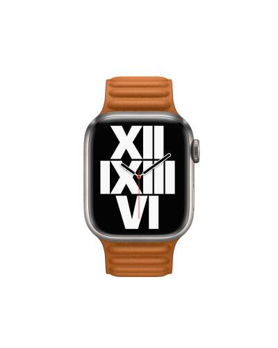 Apple pasek do Apple Watch 38/40/41 mm z karbowanej skóry rozmiar M/L  - złocisty brąz - zdjęcie 3