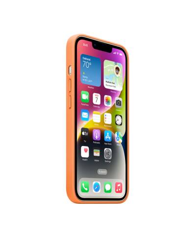 Etui do iPhone 14 Apple Leather Case - pomarańczowy - zdjęcie 2