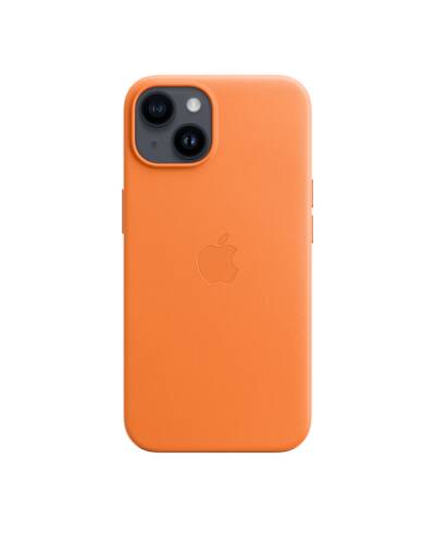Etui do iPhone 14 Apple Leather Case - pomarańczowy - zdjęcie 3