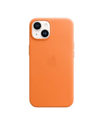 Etui do iPhone 14 Apple Leather Case - pomarańczowy - zdjęcie 1