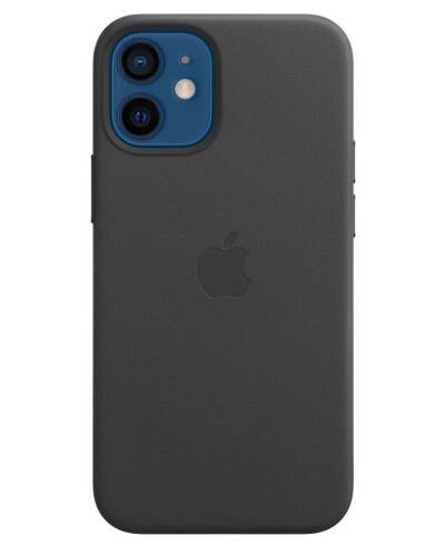 Etui iPhone 12 mini Apple Leather Case z MagSafe - czarne - zdjęcie 1