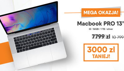 MEGA OKAZJA! Macbook PRO 13" taniej o 3000 zł!