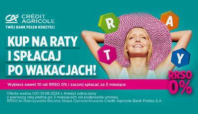 Wakacyjne raty w TiO.pl 