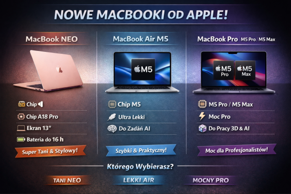 NOWOŚĆ OD APPLE! Premiera MacBook NEO + nowe Air i Pro na M5