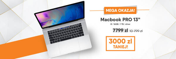 MEGA OKAZJA! Macbook PRO 13" taniej o 3000 zł!