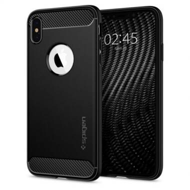 Etui do iPhone Xs Max Spigen Rugged Armor - czarne