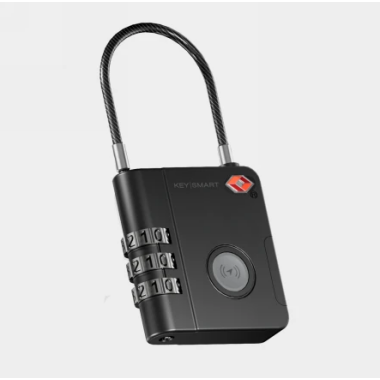 Kłódka KeySmart do walizki z lokalizatorem kompatybilna z Apple Find My black