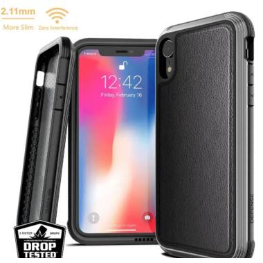 Etui do iPhone XR X-Doria Defense Lux - czarna skóra