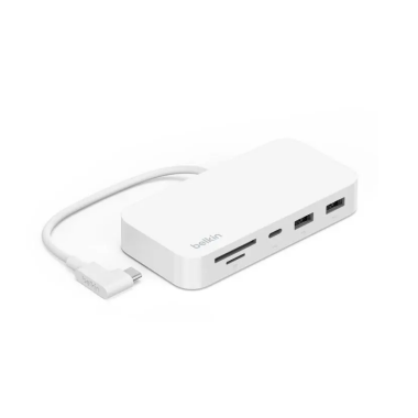 Przejściówka Belkin USB-C 6w1 USB-C/USB-A/SD/microSD/Gigabit Ethernet - biały