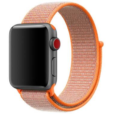 Pasek sportowy do Apple Watch 38/40mm z plecionego nylonu w kolorze pomarańczowym