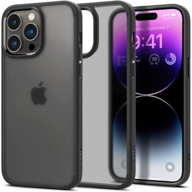 Etui do iPhone 14 Pro Max Spigen Ultra Hybrid - Ciemny mat/Czarne