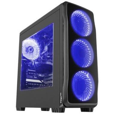 Obudowa NETEC Genesis Titan 750 ATX Midi z oknem, USB 3.0 - niebieskie podświetlenie