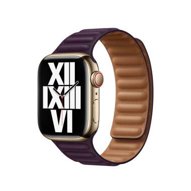 Apple pasek do Apple Watch 41mm z karbowanej skóry rozmiar S/M ciemna wiśnia