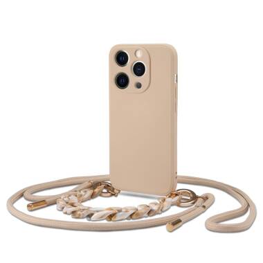 Etui iPhone 13 Pro TECH-PROTECT Icon Chain - beżowe 