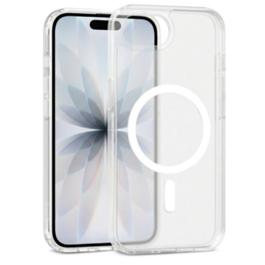 Etui do iPhone 17e Crong Hybrid Matte MAG clear/białe