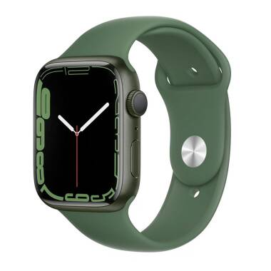 Apple Watch S7 45mm GPS w kolorze zielonym - pasek sportowy w kolorze koniczyny