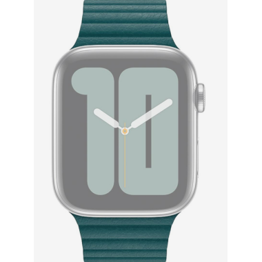 Apple pasek Apple Watch 46mm z karbowanej skóry w kolorze pawiego pióra - rozmiar M MXPM2ZM/A