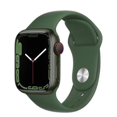 Apple Watch S7 41mm GPS + Cellular w kolorze zielonym - pasek sportowy w kolorze koniczyny