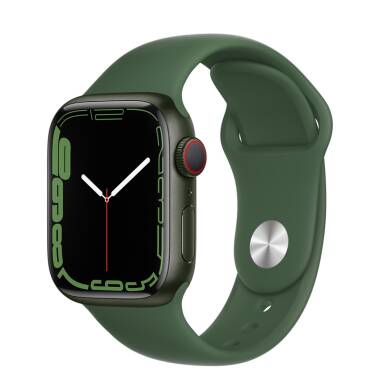 Apple Watch S7 45mm GPS + Cellular w kolorze zielonym - pasek sportowy w kolorze koniczyny