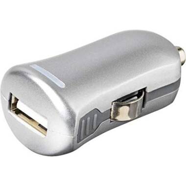 Ładowarka samochodowa eStuff 1A 5V srebrna