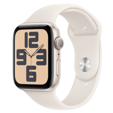 Apple Watch SE2 44mm aluminium + Cellular w kolorze księżycowej poświaty z paskiem sportowym w kolorze księżycowej poświaty - M/L