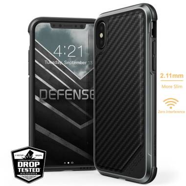 X-Doria Defense Lux - Etui aluminiowe iPhone X (Black Carbon Fiber)