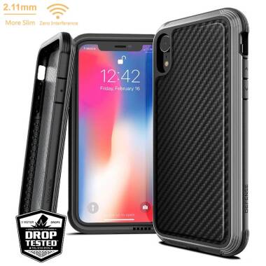 Etui do iPhone XR X-Doria Defense Lux - czany karbon