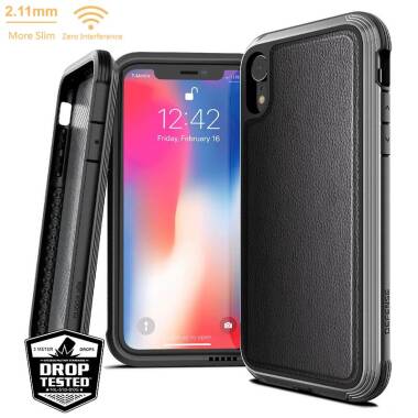 Etui do iPhone XR X-Doria Defense Lux -  czarna skóra