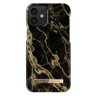 Etui do iPhone 12 mini iDeal Golden Smoke Marble czarne
