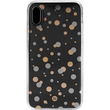 Etui do iPhone X/XS XQISIT Flex Shell kropki- przezroczyste