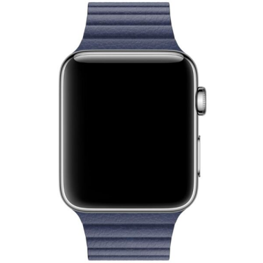 Apple pasek Apple Watch 41mm z karbowanej skóry w kolorze nocnego błękitu rozmiar L 923-00708