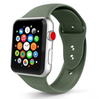 Pasek do Apple Watch 1/2/3/4/5/6/SE 44/45/49 mm Tech-Protect Smoothband - nocna zieleń 