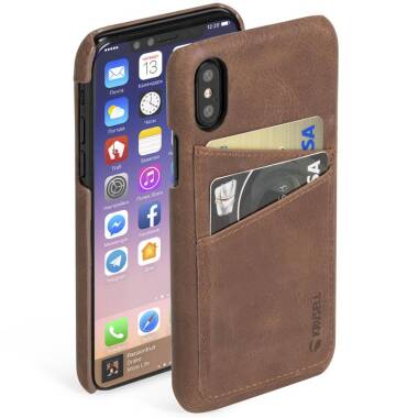 Etui do iPhone X Krusell Sunne 2 Card Cover - brązowe