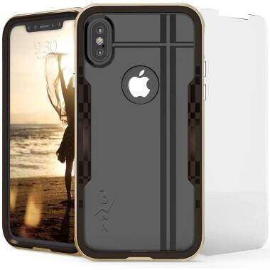 Etui do iPhone X/Xs Zizo Shock Case - brązowo/złote