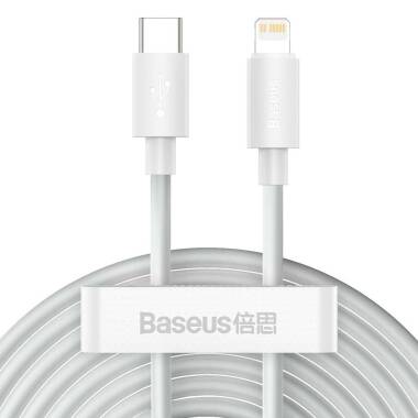 Przewód Baseus 2-Pack TYPE-C TO Lightning PD20W/2.4A 150cm - biały