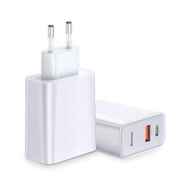 Ładowarka sieciowa BASEUS SPEED PPS QC3.0 + USB-C - biała 