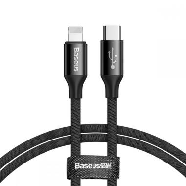 Kabel TYPE-C/LIGHTNING BASEUS  1m - czarny
