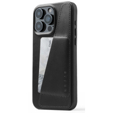 Etui do iPhone 15 Pro Max Mujjo Full Leather Wallet MagSafe czarne