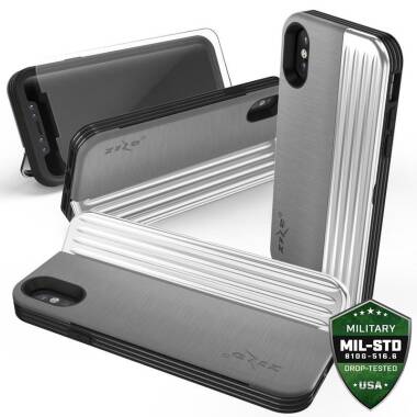 Etui do iPhone X/Xs Zizo Retro Series - szaro-czarne